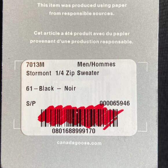 NWT Canada Goose Black Classic Stormont Quarter Zip Sweater - Picture 7 of 11